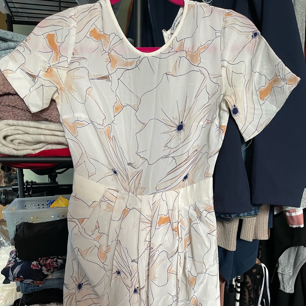 Simple silk floral romper